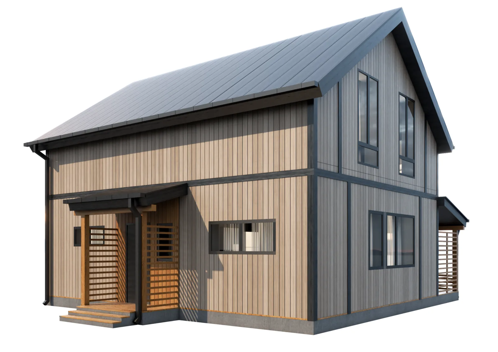 Каркасный дом «Эрик» — фасад 2
